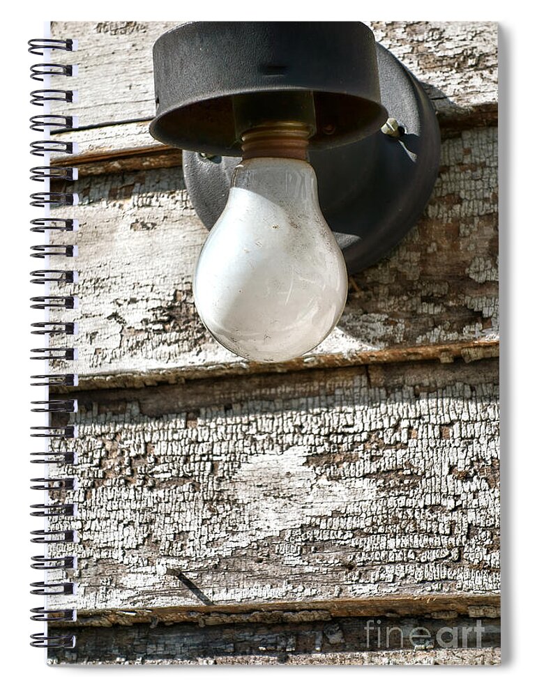 Incandescent Spiral Notebook featuring the photograph Tired Light Bulb by Olivier Le Queinec