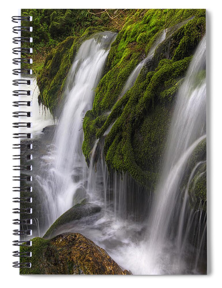 Tokul Creek Spiral Notebook featuring the photograph Tokul Creek Cascades by Mark Kiver