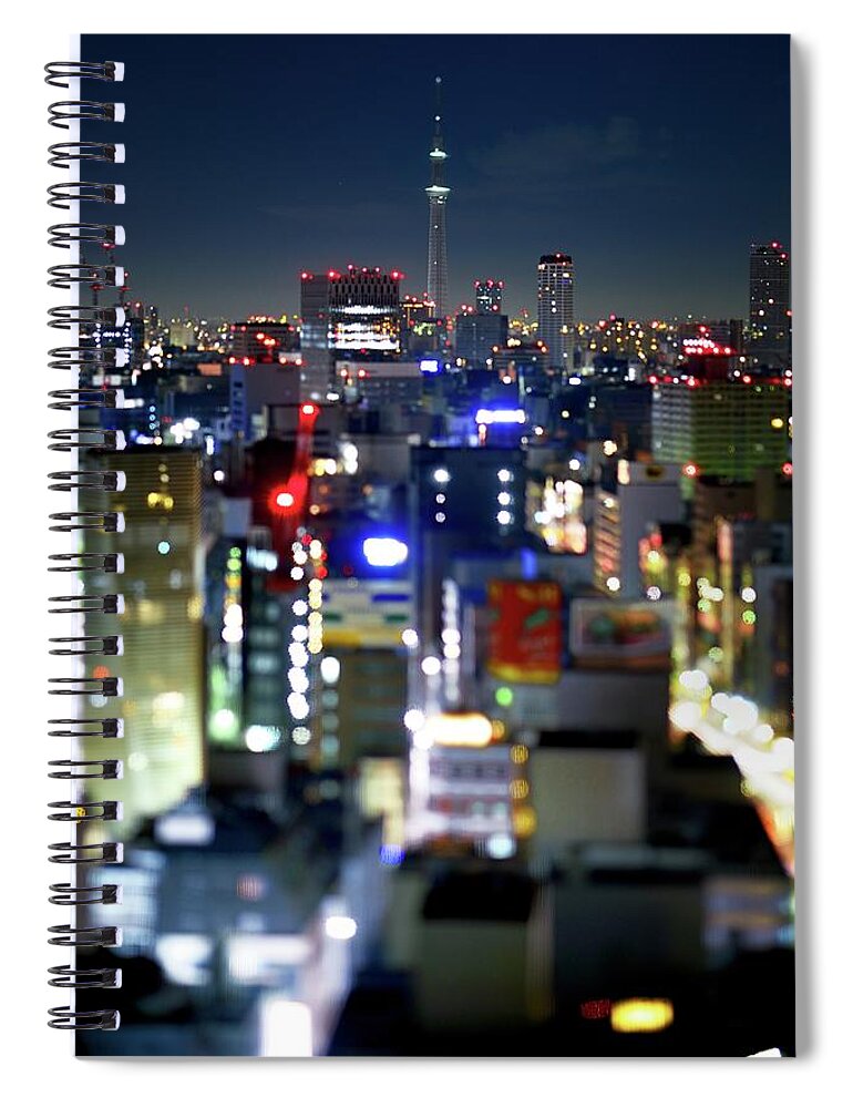 Tokyo Tower Spiral Notebook featuring the photograph Tokyo At Night by Vladimir Zakharov