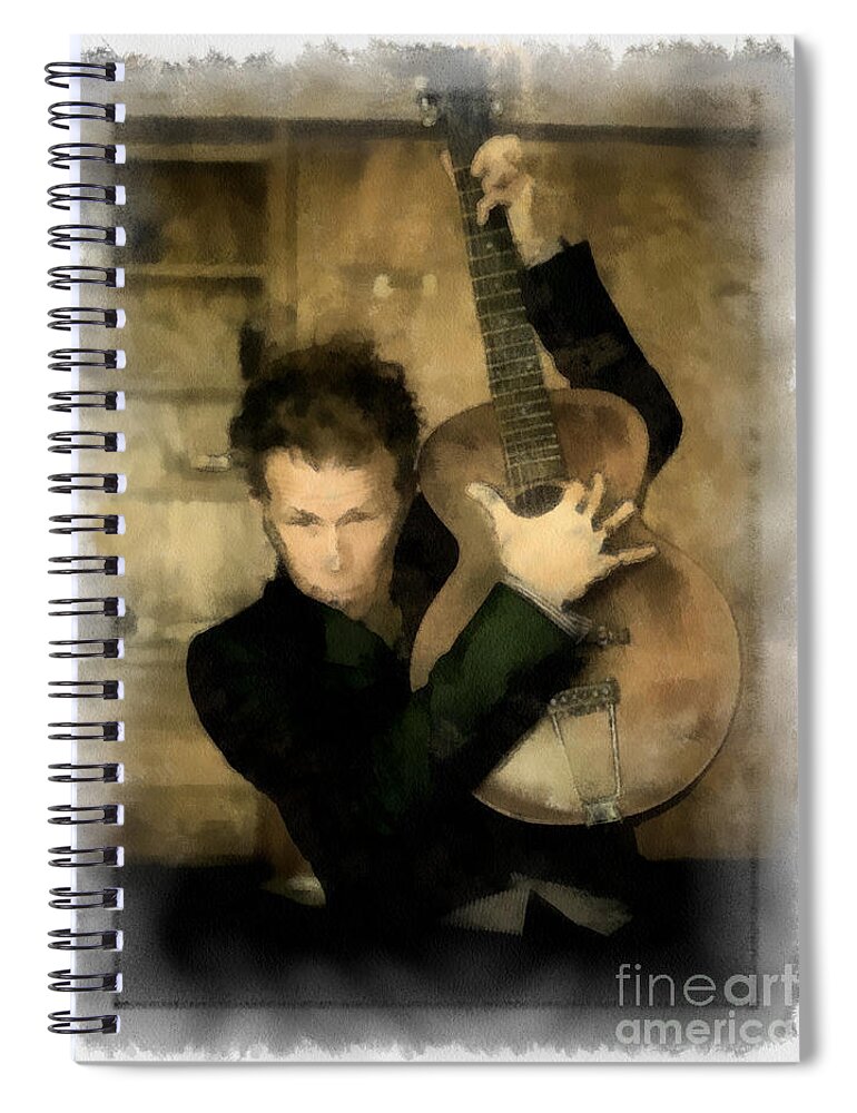 Tom Waits Spiral Notebook featuring the digital art Tom Waits by Paulette B Wright