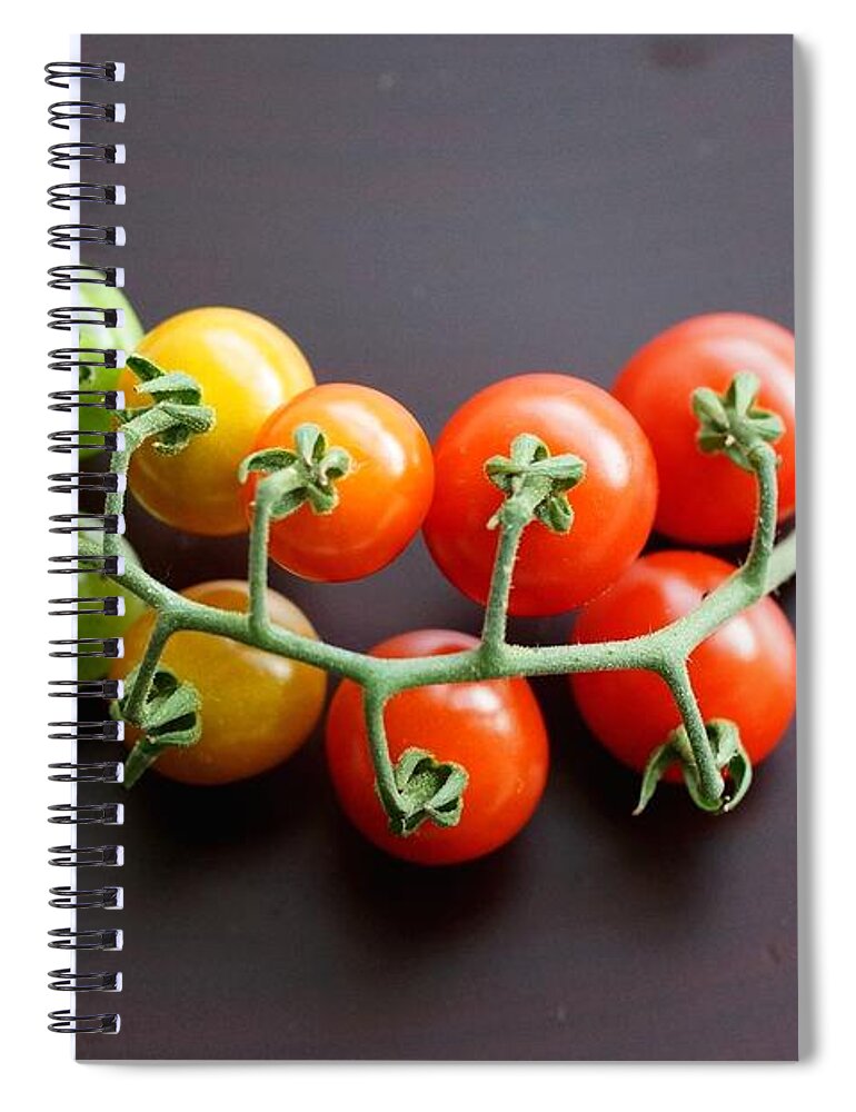 In A Row Spiral Notebook featuring the photograph Tomato by Lilybunrin