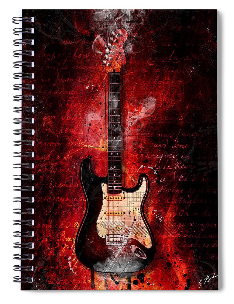 Fender Spiral Notebook featuring the digital art Too Hot To Handle by Gary Bodnar