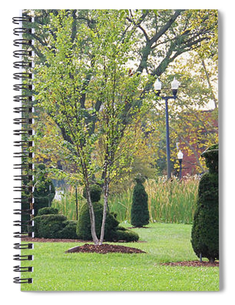 Topiary Park Spiral Notebook featuring the photograph Topiary Park in Columbus by Jack Schultz