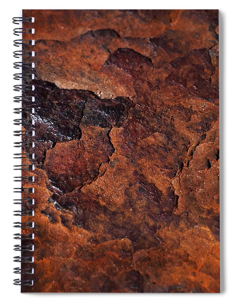 Rust Spiral Notebook featuring the photograph Topography of Rust by Rona Black