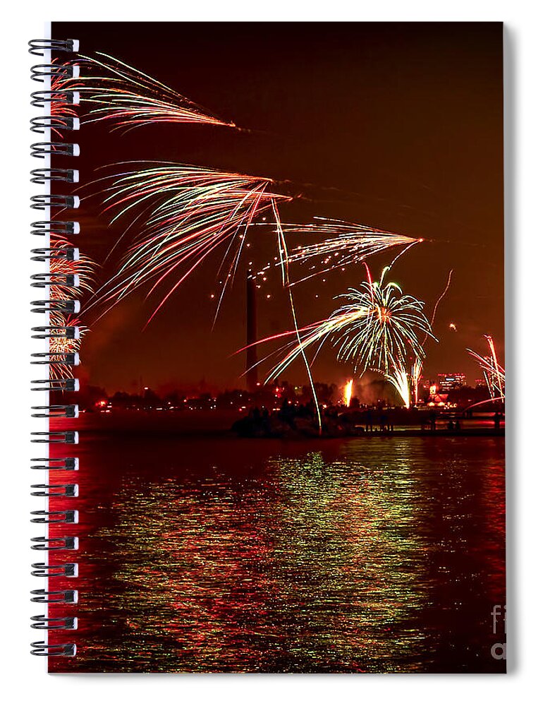 Toronto Spiral Notebook featuring the photograph Toronto fireworks 2 by Elena Elisseeva