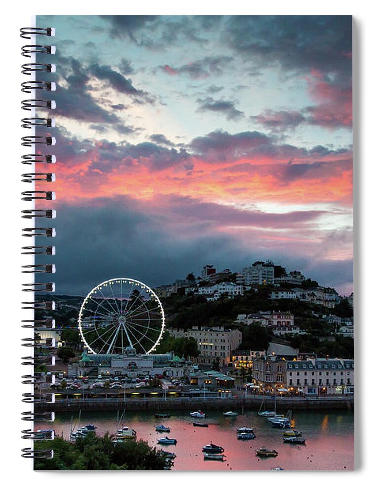 Tranquility Spiral Notebook featuring the photograph Torquay Marina Sunset Summer by Rick Bebbington Photography