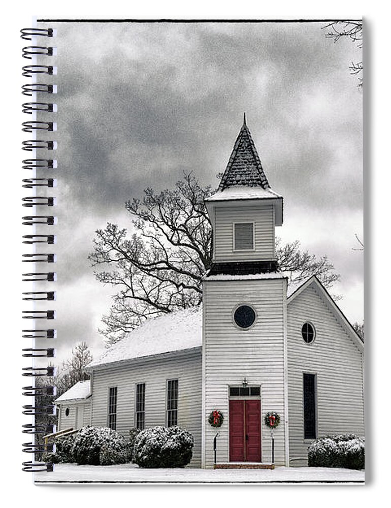Church Spiral Notebook featuring the photograph Touch of Winter by Robert Fawcett