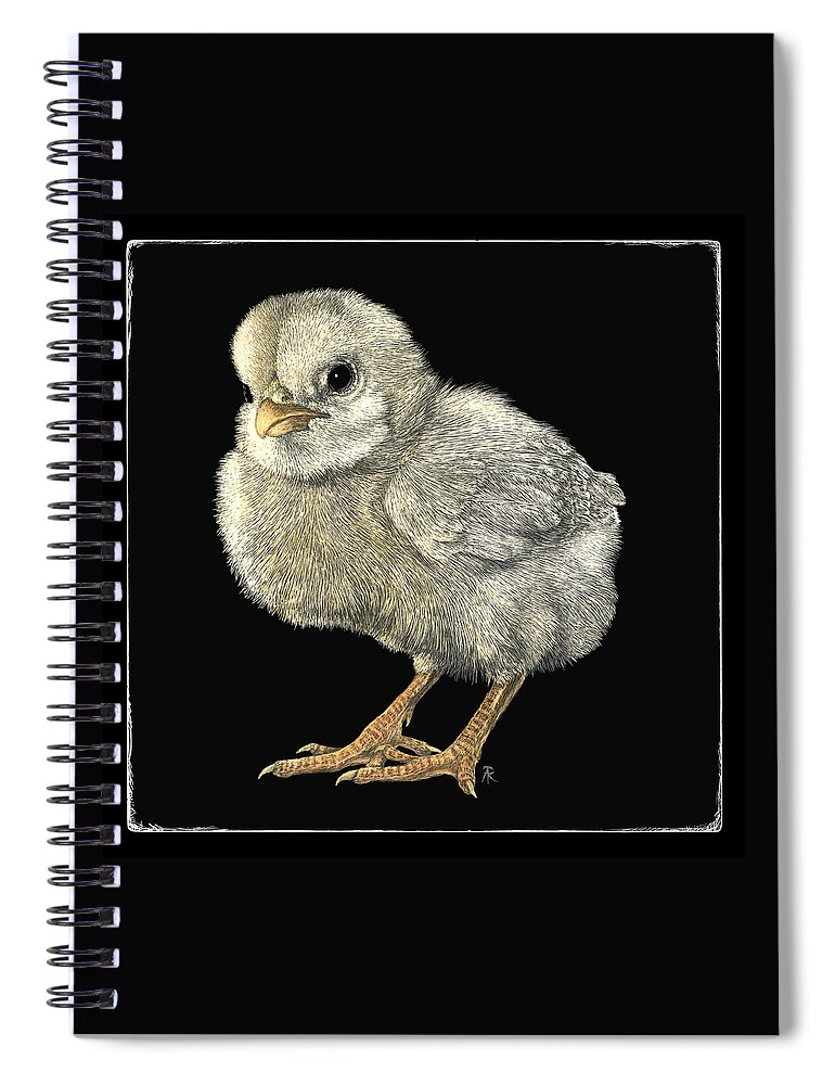 Chick Spiral Notebook featuring the drawing Tough Chick by Ann Ranlett