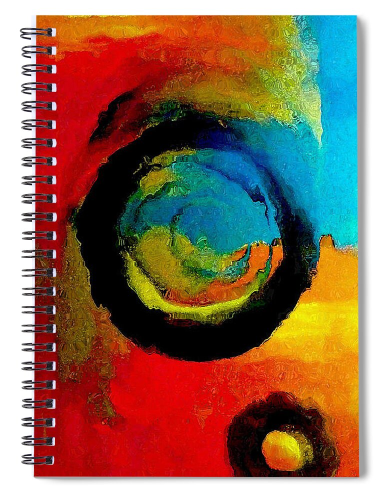 Blue Spiral Notebook featuring the painting Touring A Parallel Universe by Lisa Kaiser
