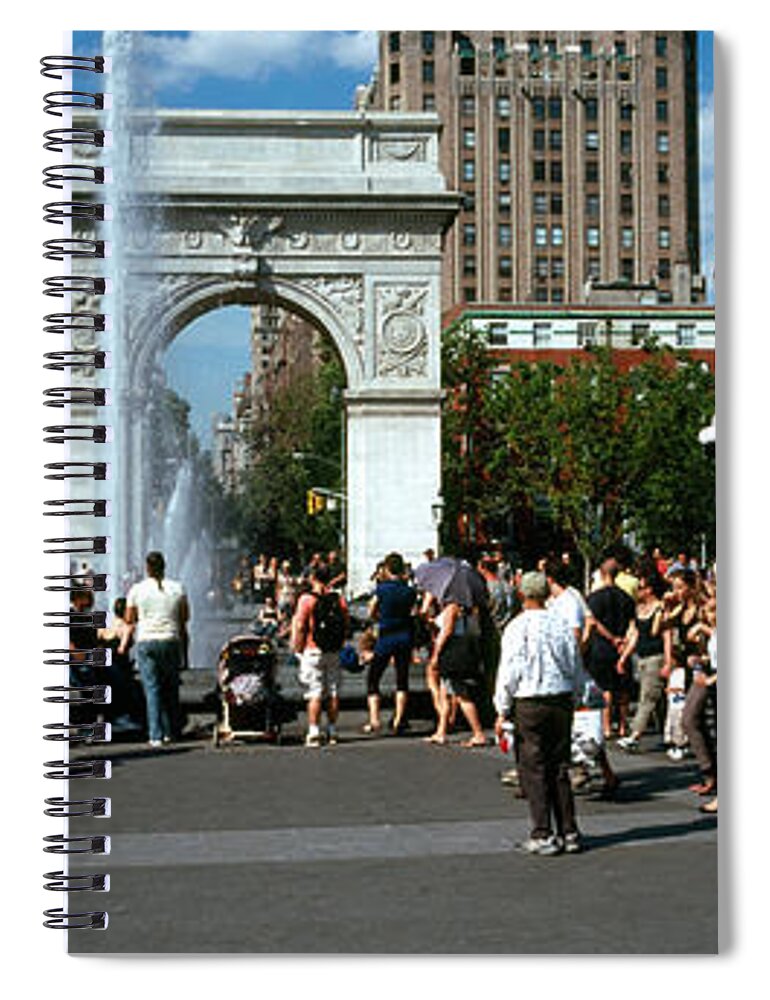 Photography Spiral Notebook featuring the photograph Tourists At A Park, Washington Square by Panoramic Images