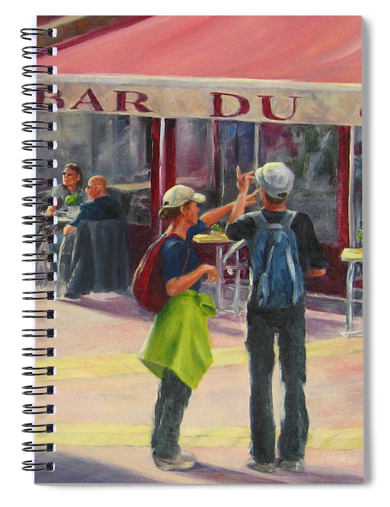 Tourists Spiral Notebook featuring the painting Tourists by Connie Schaertl