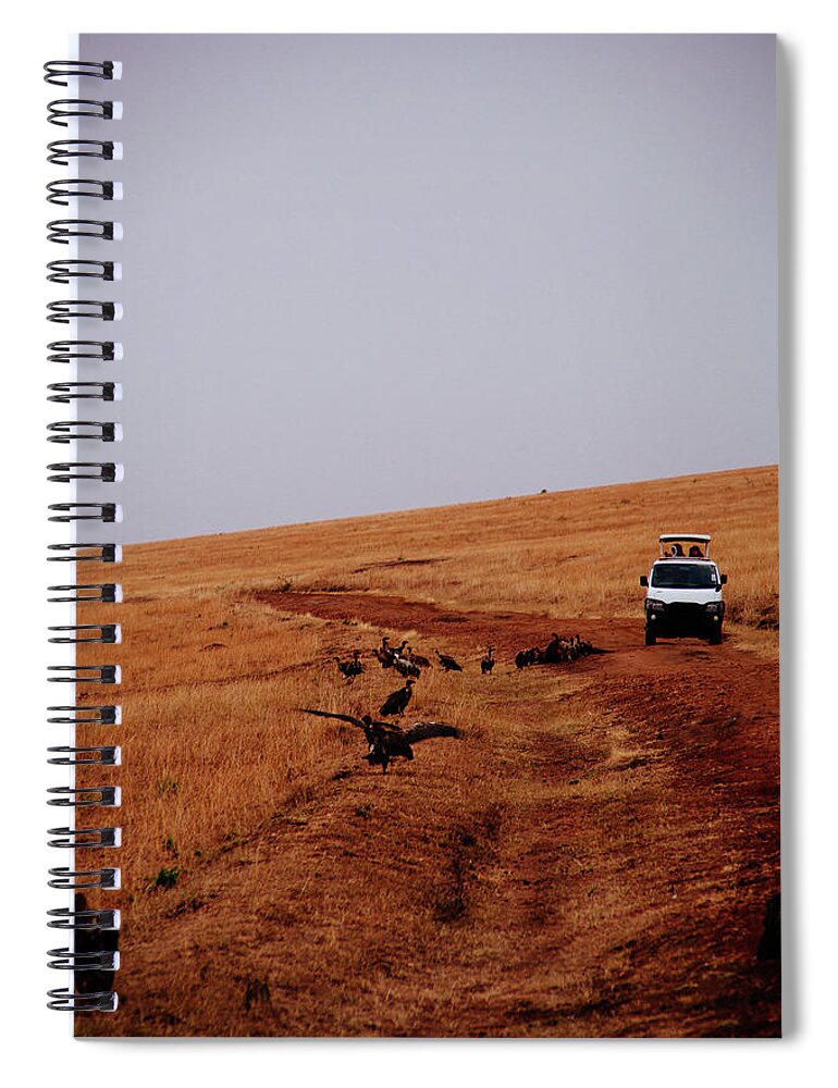 Scenics Spiral Notebook featuring the photograph Tourists In A Car Observing A Group Of by Christian.plochacki