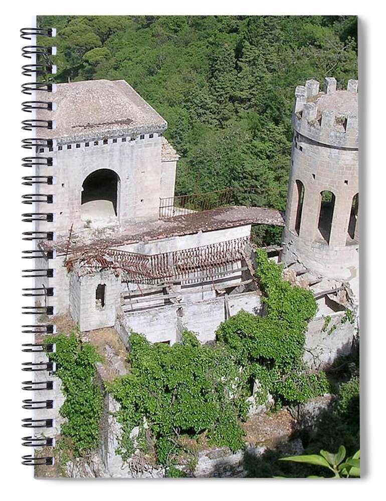 Sicily Spiral Notebook featuring the photograph Tower in Erice Sicily by Caroline Stella