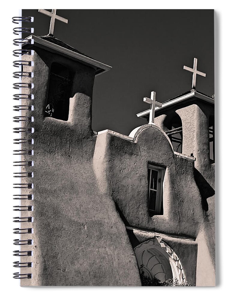  Bell Spiral Notebook featuring the photograph Towers in sepia by Charles Muhle