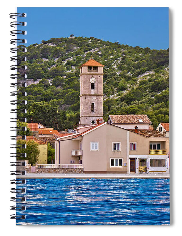 Croatia Spiral Notebook featuring the photograph Town of Tisno waterfront Croatia by Brch Photography