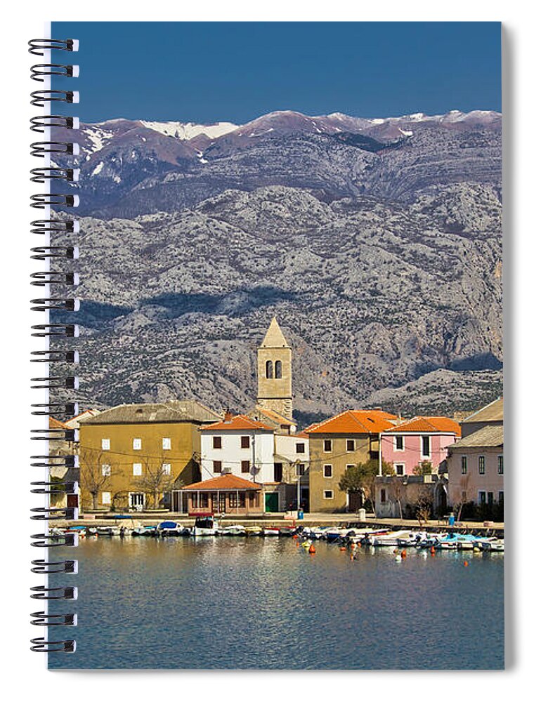Croatia Spiral Notebook featuring the photograph Town of Vinjerac waterfrot view by Brch Photography