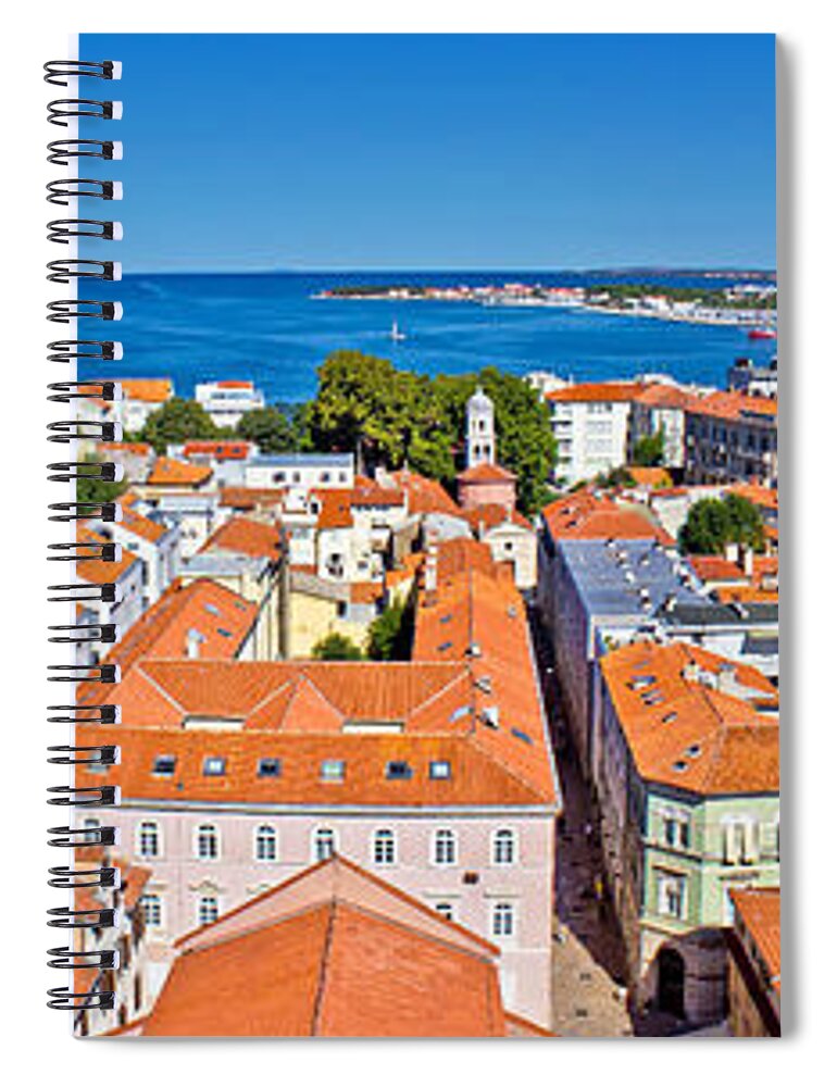 Zadar Spiral Notebook featuring the photograph Town of Zadar panoramic view by Brch Photography
