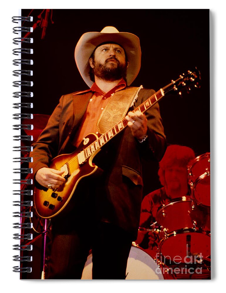Concert Photos For Sale Spiral Notebook featuring the photograph Toy Caldwell of The Marshall Tucker Band at The Cow Palace by Daniel Larsen