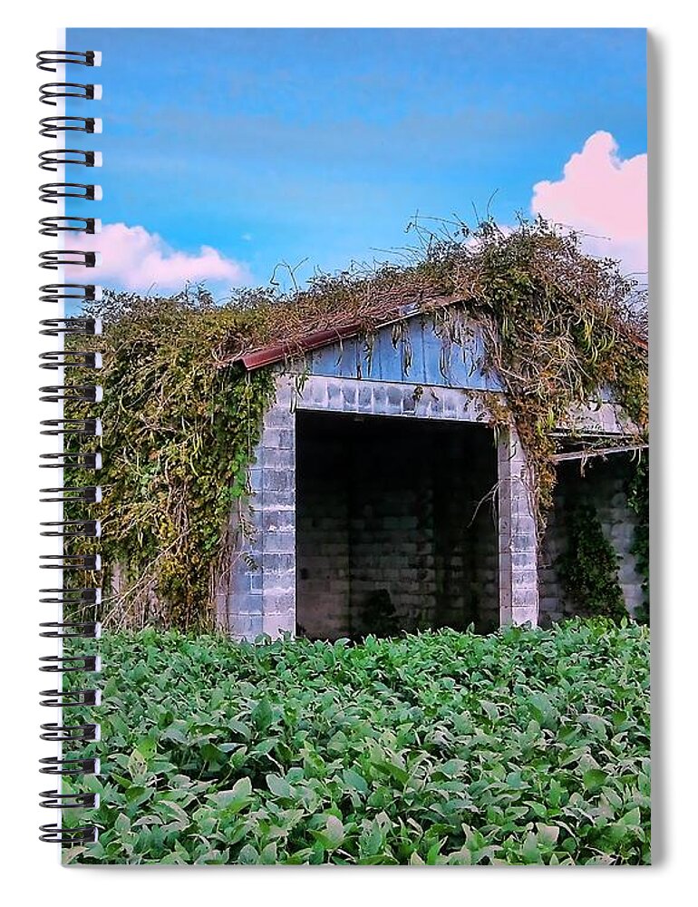 Victor Montgomery Spiral Notebook featuring the photograph Tractor Shack by Vic Montgomery