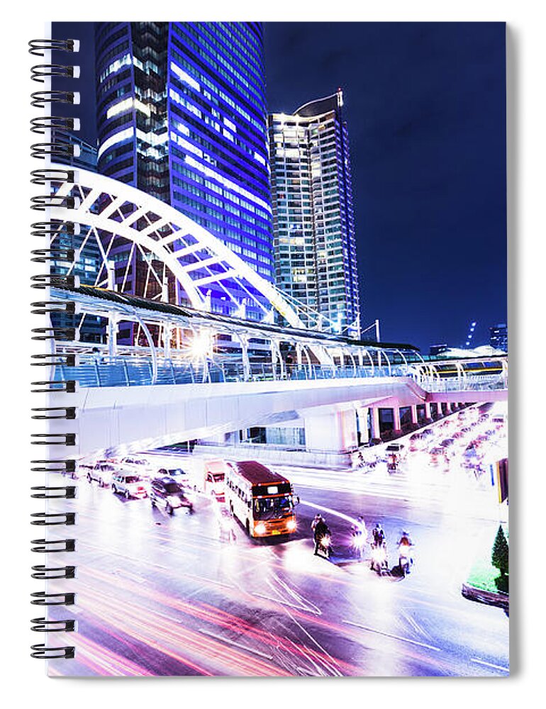Southeast Asia Spiral Notebook featuring the photograph Traffic In Bangkok, Thailand by Lightkey