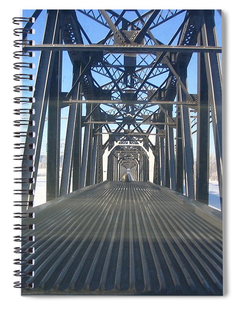 Train Spiral Notebook featuring the photograph Train Bridge by Vivian Martin