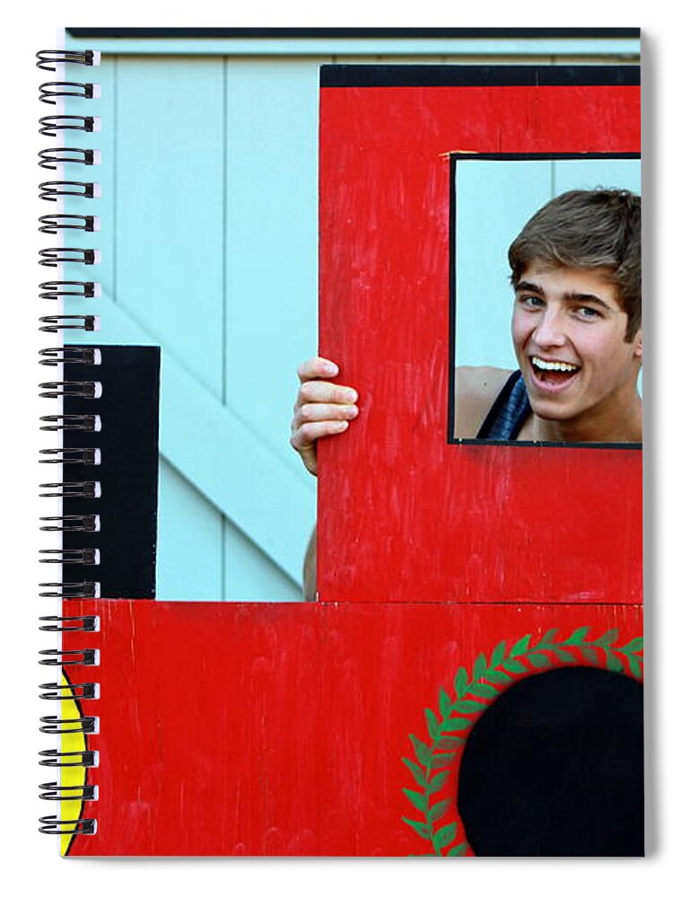 David Dunmoyer Spiral Notebook featuring the photograph Train pose by Randy Wehner