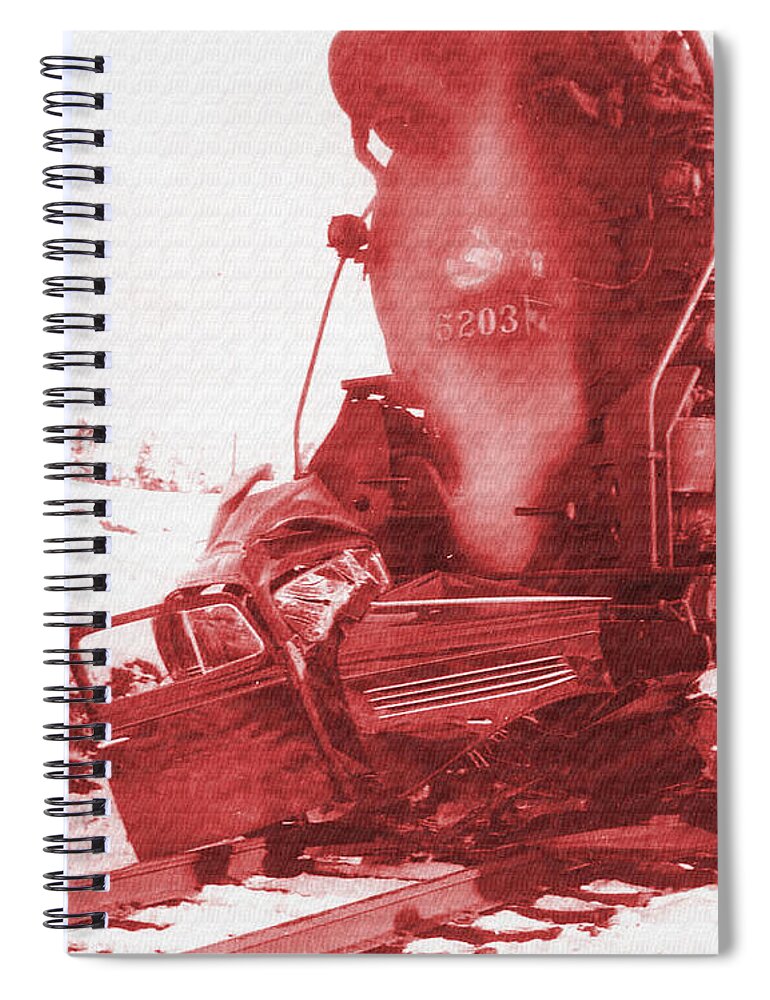 Train Spiral Notebook featuring the photograph Train V Car by Vintage Collectables