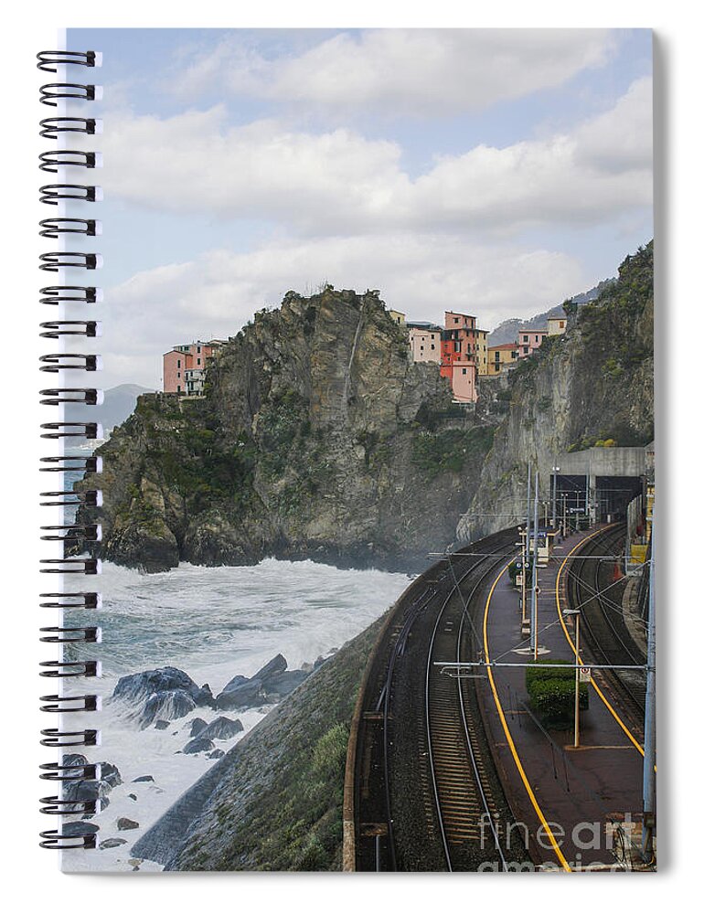 Cinqueterre Spiral Notebook featuring the photograph Trainstation in Manarola Italy by Patricia Hofmeester