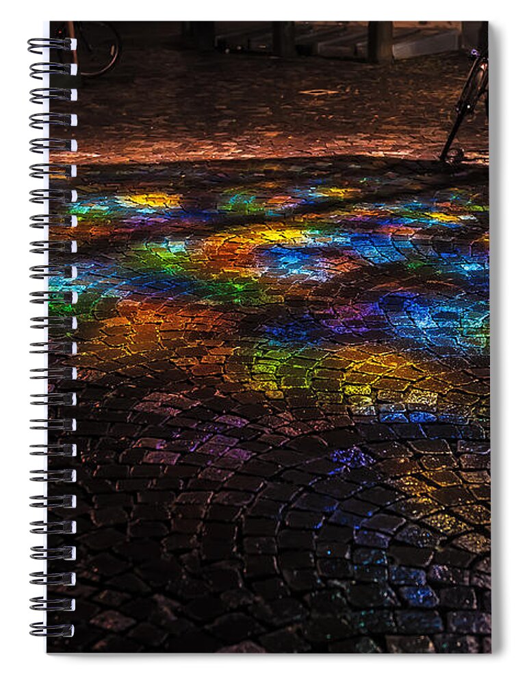 Netherlands Spiral Notebook featuring the photograph Trajectum Lumen Project.BUURKERKHOF. Netherlands by Jenny Rainbow
