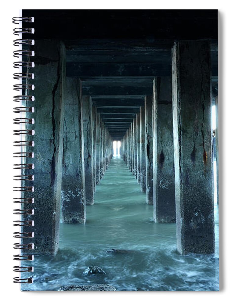  Seascapes Spiral Notebook featuring the photograph Into The Blue Zone by Bob Christopher