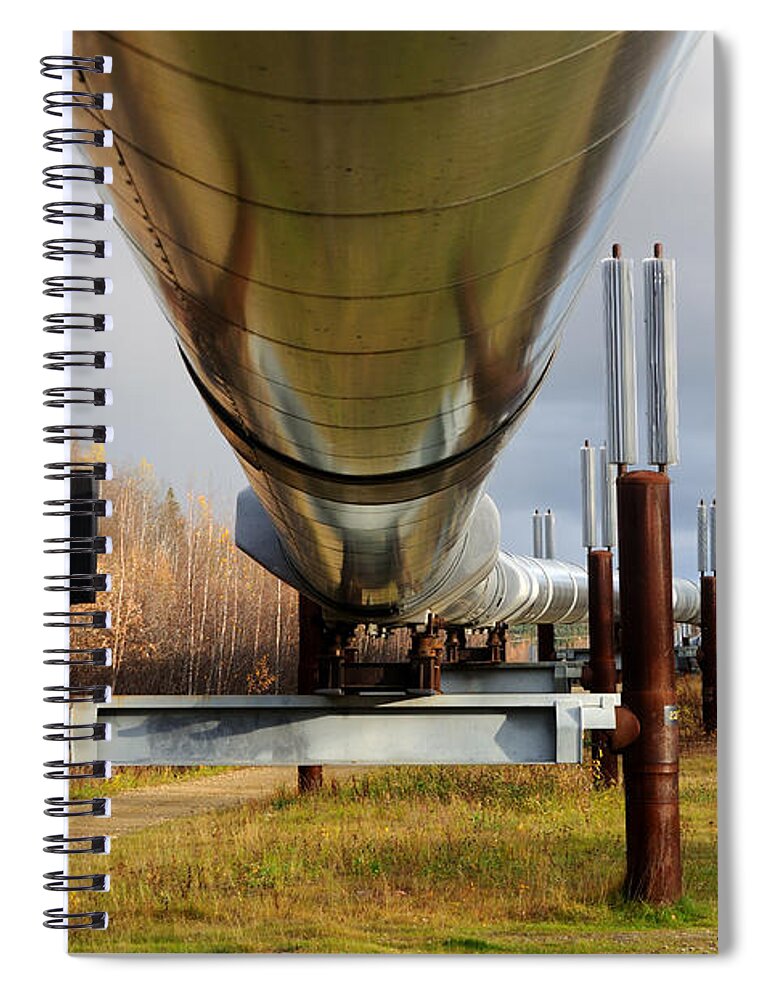Oil Spiral Notebook featuring the photograph Trans-Alaska Oil Pipeline in the Fall by Gary Whitton
