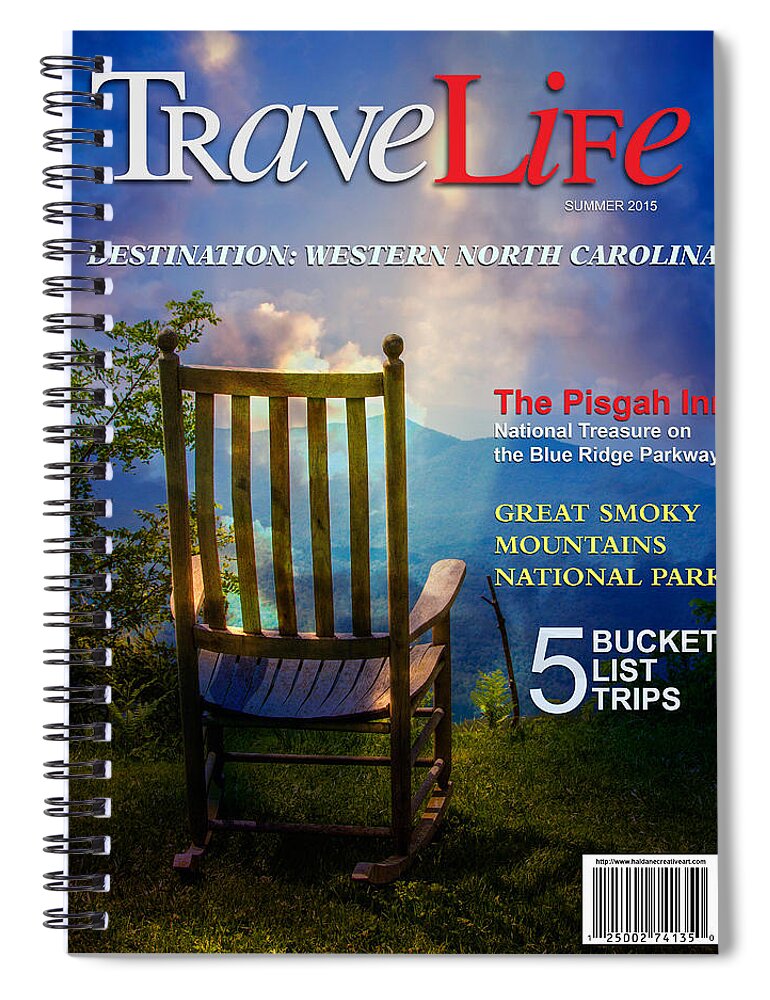 Travel Spiral Notebook featuring the digital art TraveLife Magazine by John Haldane