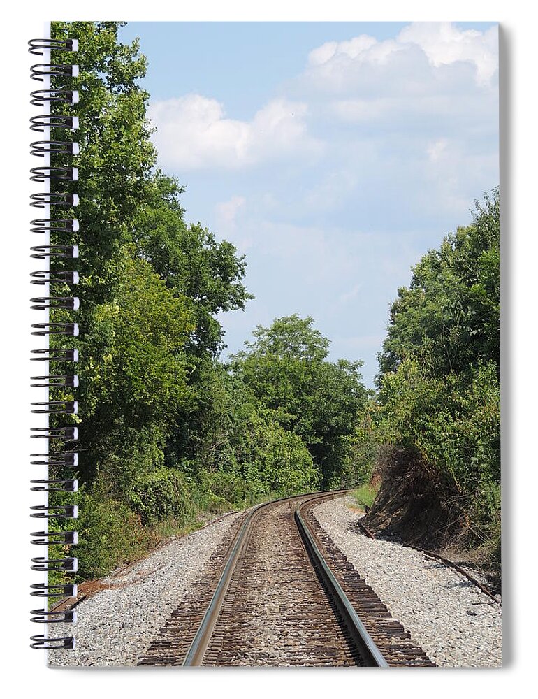 Railroad Spiral Notebook featuring the photograph Traxs To Anywhere by Aaron Martens