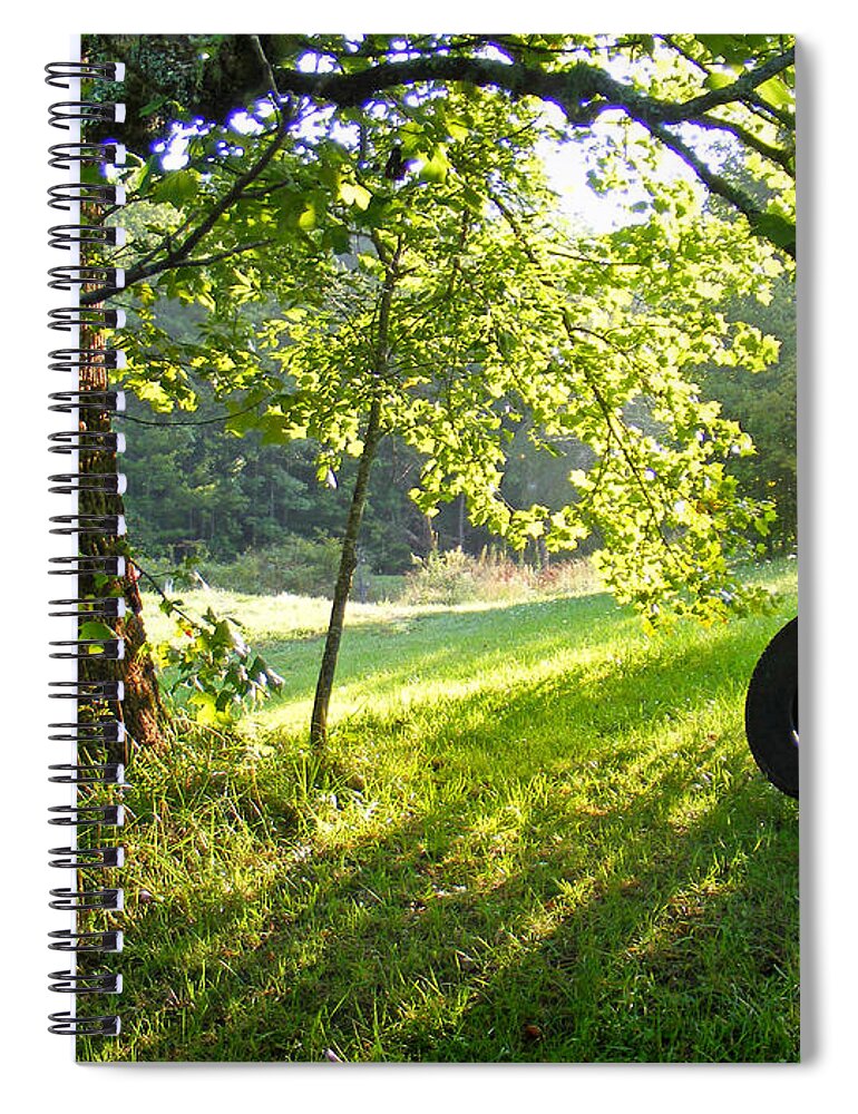 Trees Spiral Notebook featuring the photograph Tree and Tire Swing in Summer by Duane McCullough