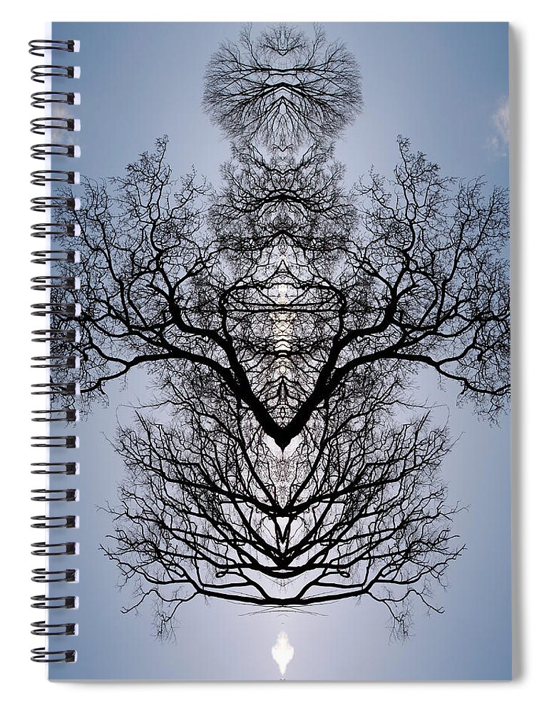 Autumn Spiral Notebook featuring the digital art Tree Flip 2 by Steve Ball