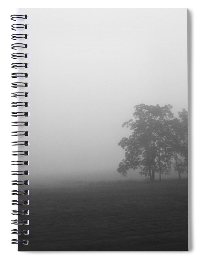 Rhonda Barrett Spiral Notebook featuring the photograph Trees in the Mist by Rhonda Barrett