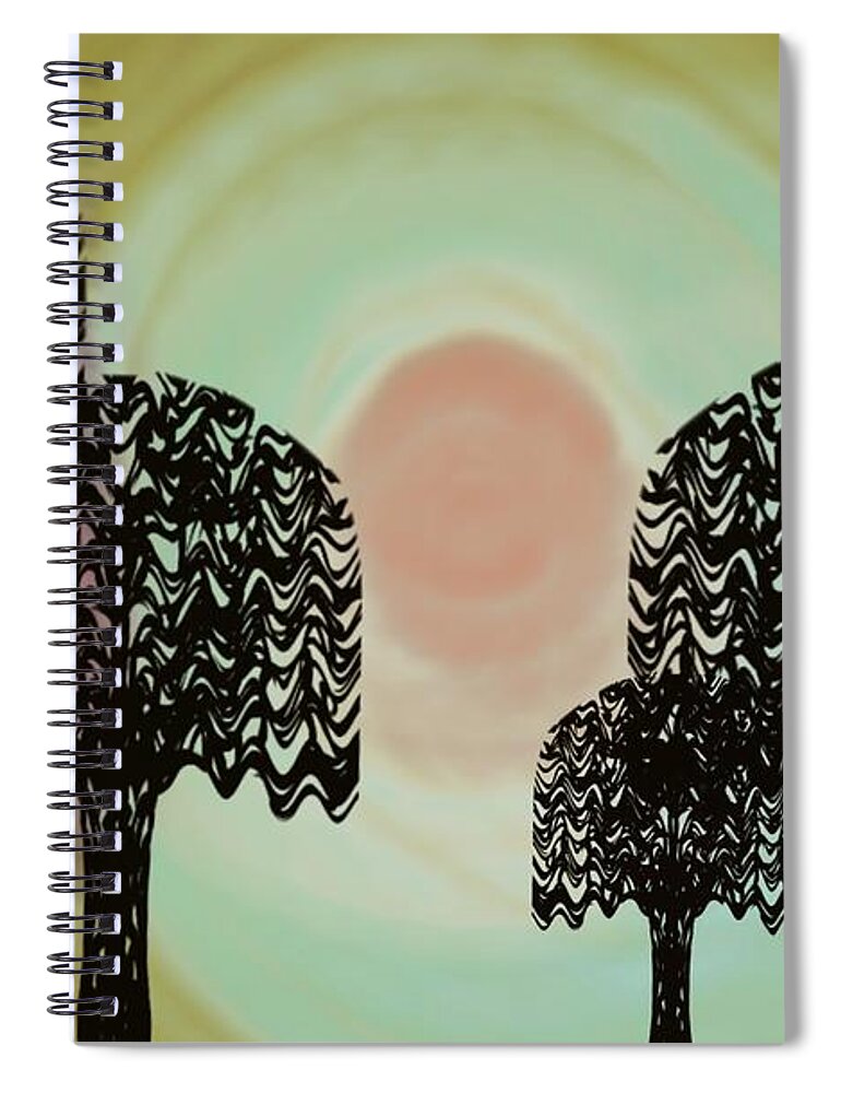 Trees Of Lights Spiral Notebook featuring the digital art Trees of Light by Christine Fournier