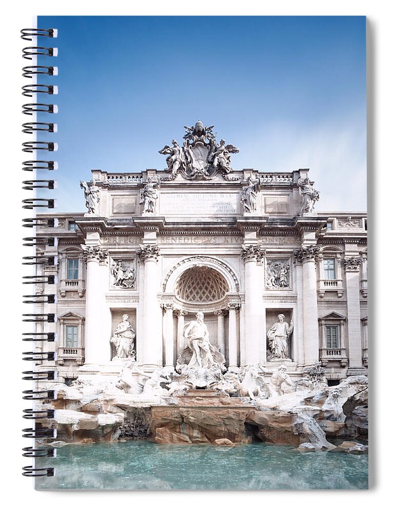 Rome Spiral Notebook featuring the photograph Trevi fountain in Rome by Matteo Colombo