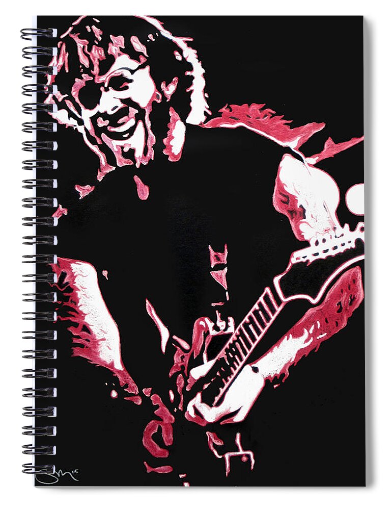 Phish Spiral Notebook featuring the drawing Trey Anastasio in Pink by Joshua Morton