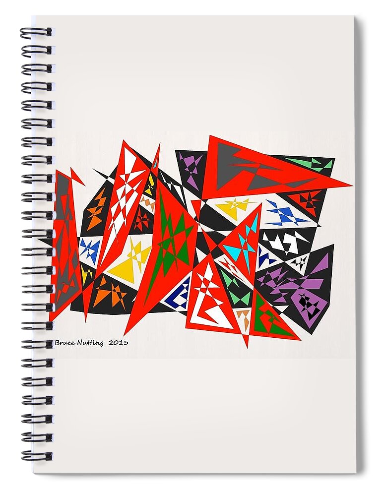 Triangles Spiral Notebook featuring the painting Triangles within Triangles by Bruce Nutting