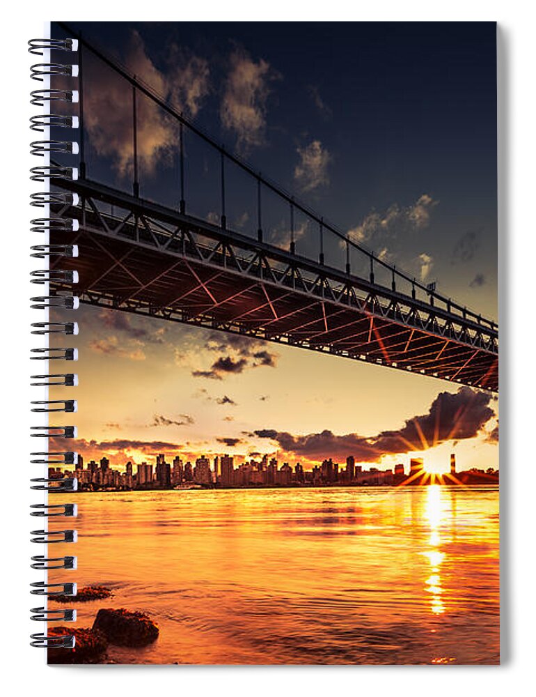 Astoria Park Spiral Notebook featuring the photograph Triboro Sunset by Mihai Andritoiu
