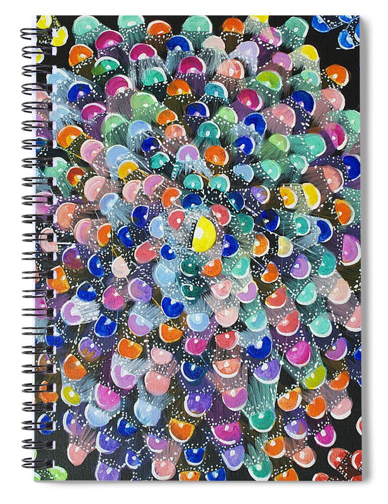 Night Lights Spiral Notebook featuring the painting Trip the Light Damtastic by Patricia Arroyo