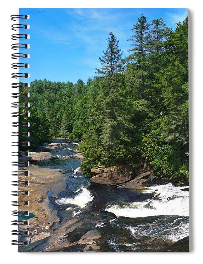 Triple Falls North Carolina Spiral Notebook featuring the photograph Triple Falls North Carolina by Steve Karol