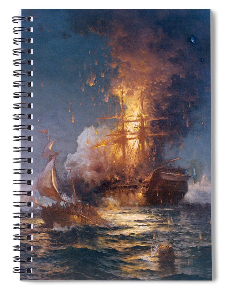 1804 Spiral Notebook featuring the painting Tripolitanian War, 1804 by Granger