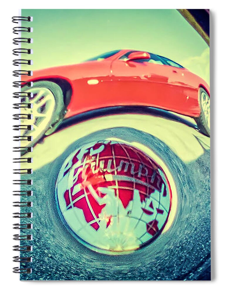 Retro Spiral Notebook featuring the photograph Triumph and Jaguar by Spikey Mouse Photography