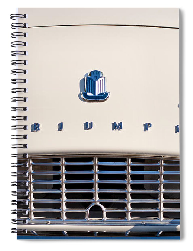 Triumph Tr3 Grille Emblem Spiral Notebook featuring the photograph Triumph TR3 Grille Emblem by Jill Reger