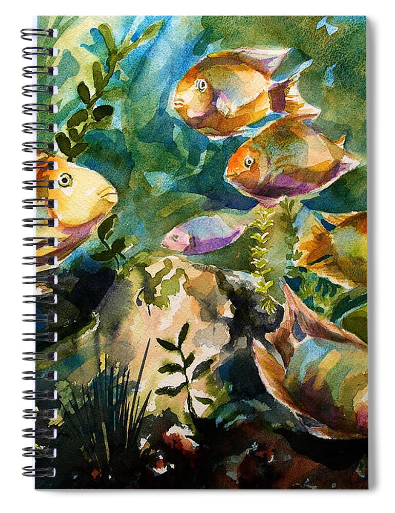 Beach Art Spiral Notebook featuring the painting Tropical Fish 3 by Julianne Felton