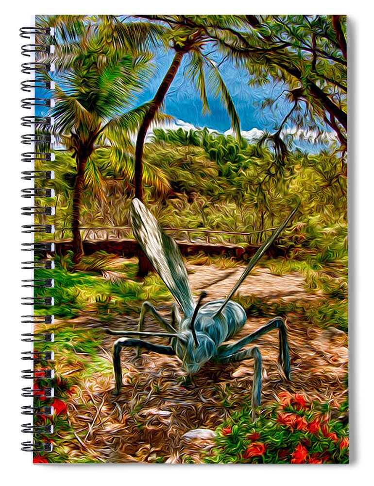 Tropical Garden Spiral Notebook featuring the painting Tropical Garden by Omaste Witkowski