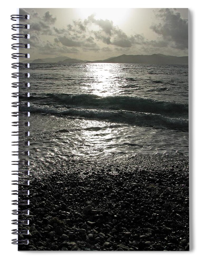 Sapphire Beach Spiral Notebook featuring the photograph Tropical Mornings - Silhouettes 05 by Pamela Critchlow