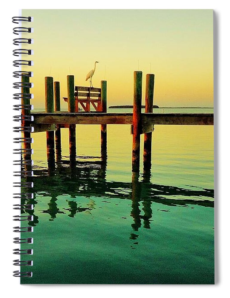 Key Largo Spiral Notebook featuring the photograph Tropical Pier by Benjamin Yeager